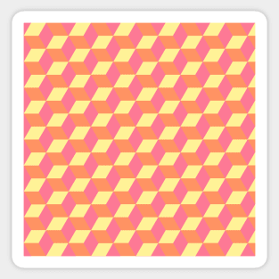 Geometric design- pink, orange, and yellow Sticker